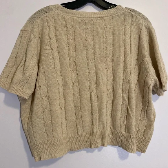 Cropped button up knitted short sleeve - Picture 3 of 3